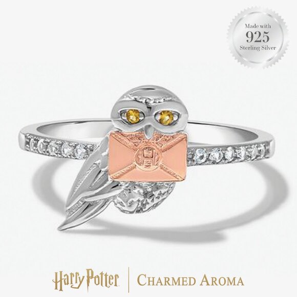Harry Potter Hedwig Owl Ring, solid 925 Sterling Silver Charmed Aroma - Picture 1 of 7